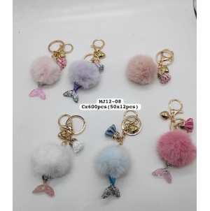 REF: MJ-12-08 BOX/12 CHAVEIRO, COM POMPOM. MINIMO 12 PÇS