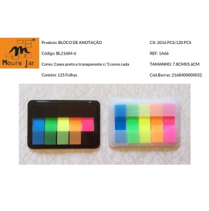 BLOCO DE ANOTACAO COM 5 CORES: MJ-Y21684-6
