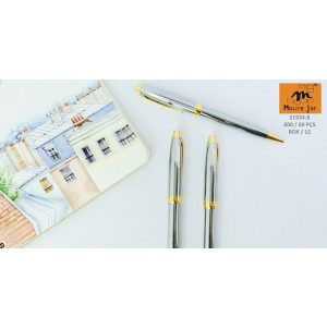 MJ21924-8 CANETA ESFEROGRAFICA RETRATIL CORPO METAL--------CX:600 PÇS/MIN:60 PÇS-BOX/12 PÇS