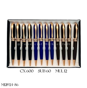 MJ21924-86 CANETA ESF  RETRATIL COM CORPO DE METAL -----CX:600PÇS/MIN:60PÇS-BOX:12PÇS