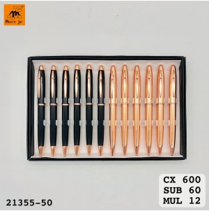 MJ-21355-50 CANETA ESFEROGRAFICA, RETRATIL, DE CORPO METALICO-----CX:600PÇS/MIN:60PÇS-BOX:12PÇS