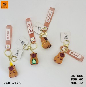 REF: MJ2481-P26 CHAVEIRO EMBORRACHADO CAPIVARA ------------- CX600PÇS/MIN 120/MUL/12PÇS