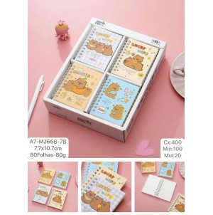MINI CADERNO - REF: A7-MJ-666-78 ------------ CX:400PÇS/MIN:100PÇS/MUL:20PÇS