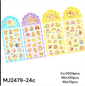 REF:MJ2479-24C CARTELA ADESIVA DE PAPEL, COM DESENHOS CAPIVARA ----------- CX:2004PÇS/MIN:120PÇS-MUL:12PÇS 