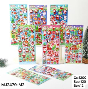 REF: MJ2479-M2 CARTELA ADESIVA DE PAPEL, COM DESENHOS NATALINOS ---------------- CX:1200PÇS/SUB:120PÇS-BOX:12PÇS  