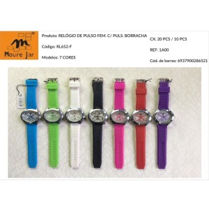 RELOGIO DE PULSO CX  DE METAL PULSEIRA BORRACHA .REF L652